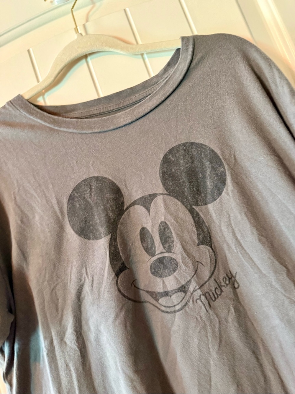 Disney GAP collaboration Gray Short Sleeve Mickey Graphic Tee cotton